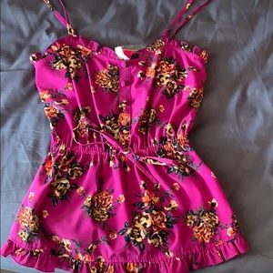 Pink top with flowers